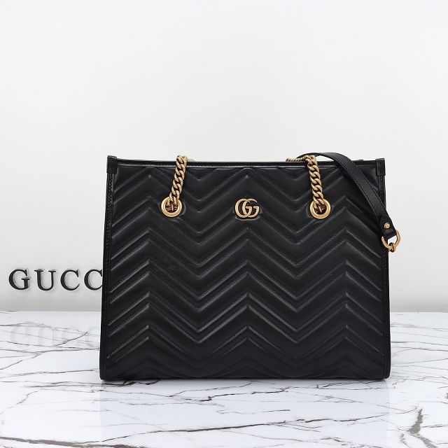 GG original calfskin marmont medium tote bag 779724 black