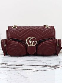 GG original calfskin marmont small shoulder bag 795228 bordeaux