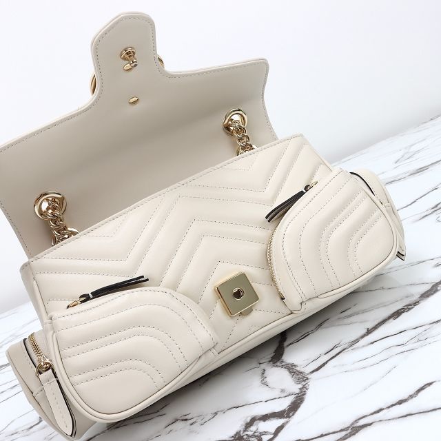 GG original calfskin marmont small shoulder bag 795228 white