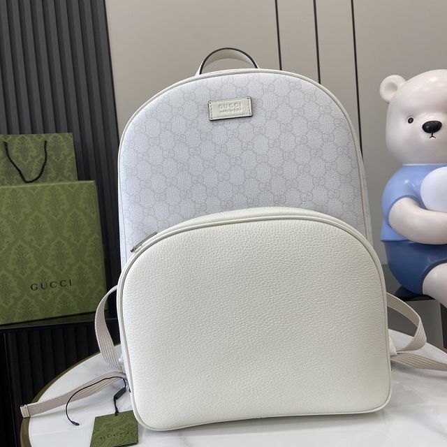 GG original calfskin&canvas medium backpack 795462 white