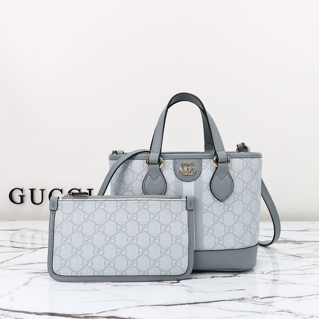 GG original canvas ophidia mini tote bag 811716 light blue