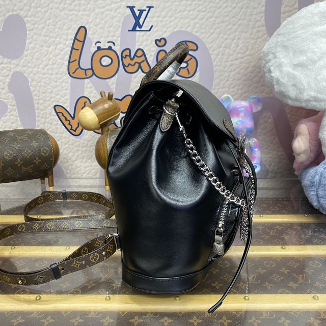 Louis vuitton original calfskin montsouris backpack pm M12587 black