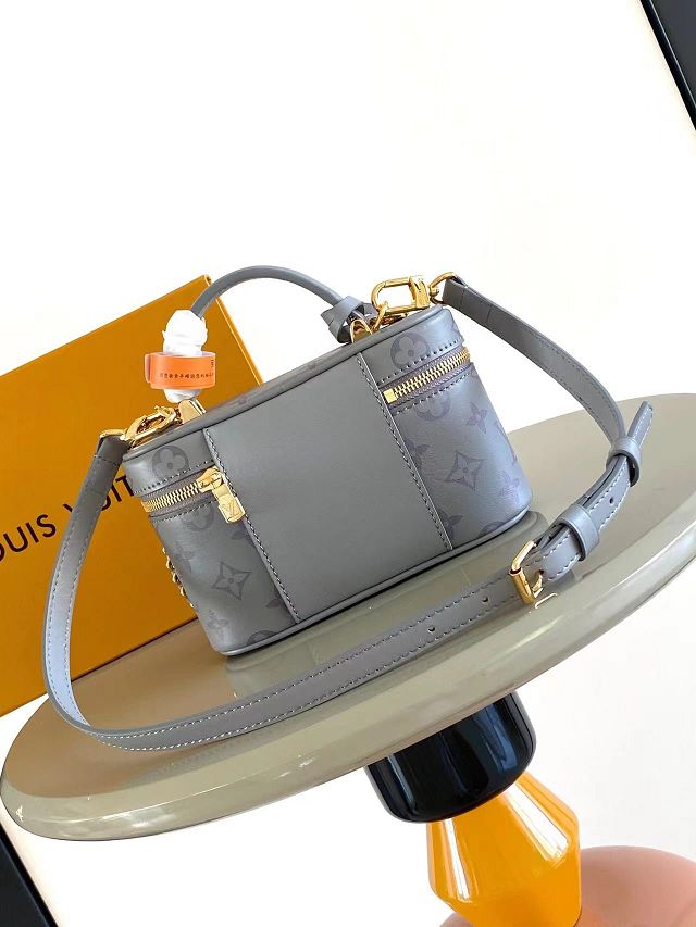 Louis vuitton original calfskin vanity chain pouch M12427 grey