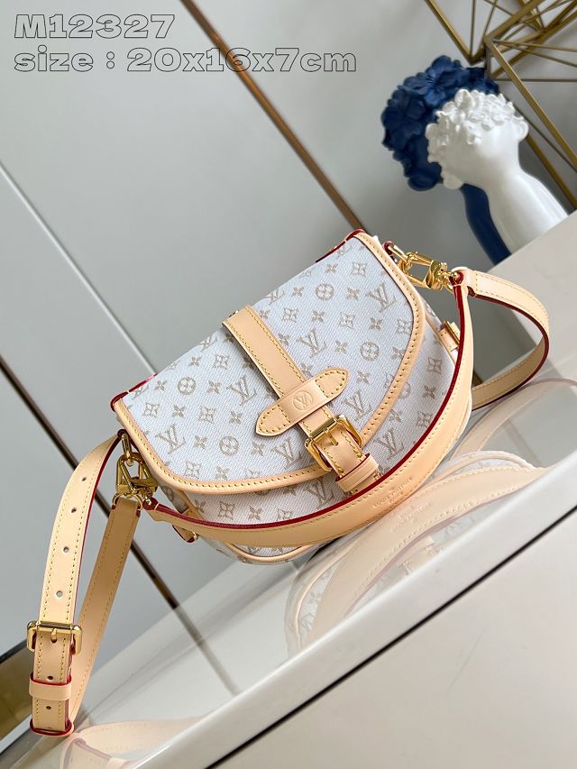 Louis vuitton original monogram canvas saumur BB M12327 white