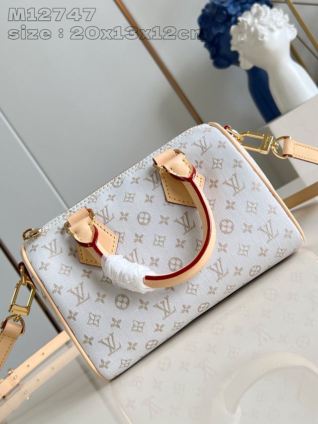 Louis vuitton original monogram canvas speedy 20 M12747 white