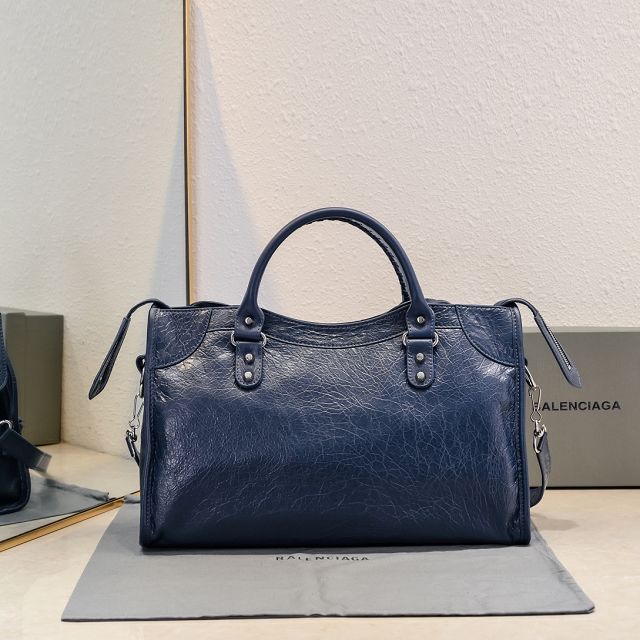 Balenciaga original lambskin le city medium bag 7977862 navy blue