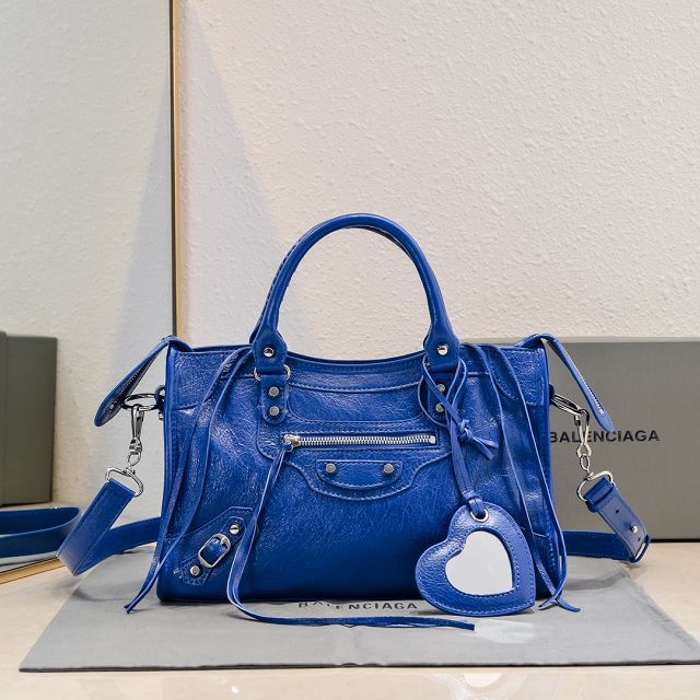 Balenciaga original lambskin le city small bag 8114422 blue