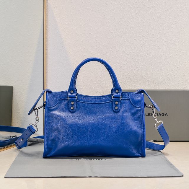 Balenciaga original lambskin le city small bag 8114422 blue