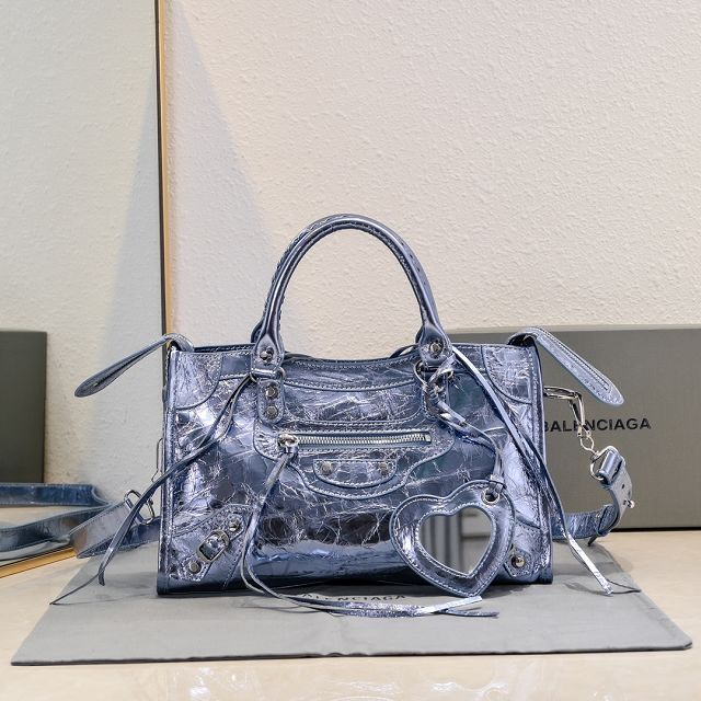 Balenciaga original lambskin le city small bag 8114422 blue