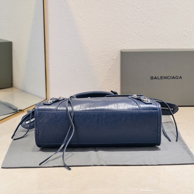 Balenciaga original lambskin le city small bag 8114422 navy blue