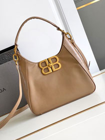 Balenciaga original calfskin bb soft small hobo bag 8019282 apricot