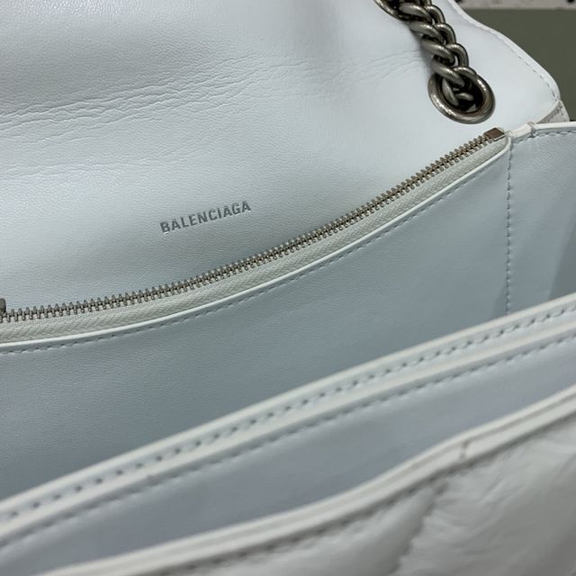 Balenciaga original calfskin crush medium chain bag 7163932 white