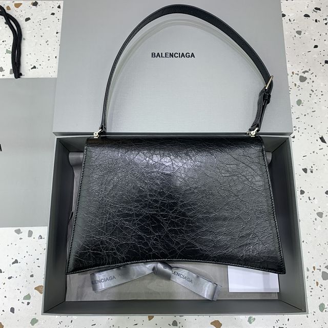 Balenciaga original calfskin crush medium shoulder bag 7263311 black