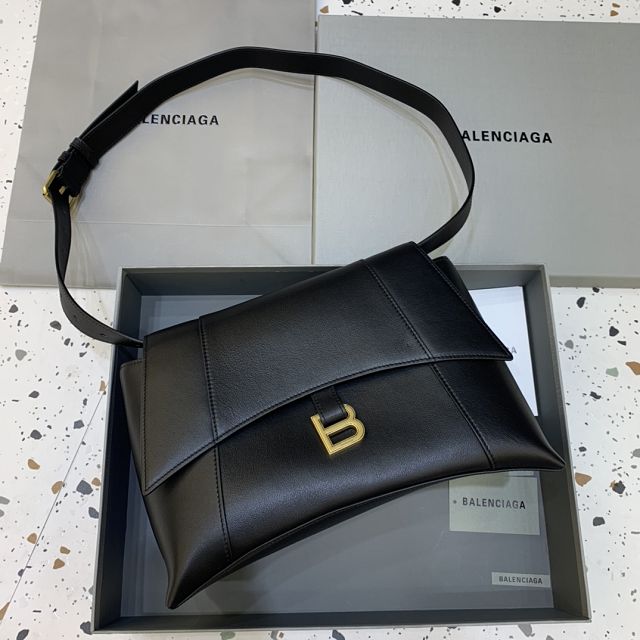 Balenciaga original calfskin downtown large shoulder bag 67135330 black