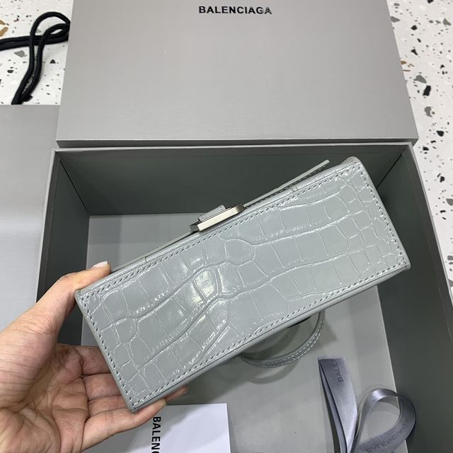 Balenciaga original crocodile calfskin hourglass xs handbag 5928331 grey