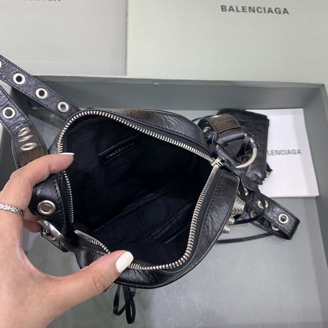 Balenciaga original  lambskin le cagole mini shoulder bag 700940432 black