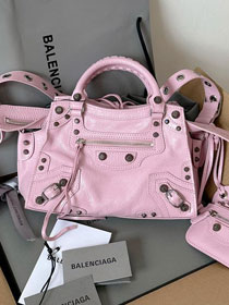 Balenciaga original  lambskin neo cagole xs city handbag 700940210 light pink