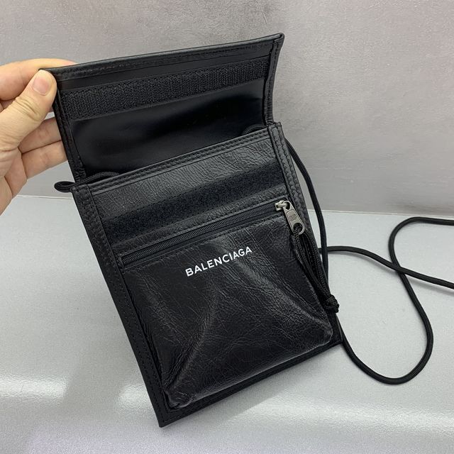 Balenciaga original lambskin phone holder 7420162 black