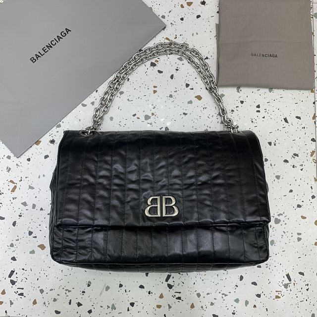 Balenciaga original calfskin monaco large bag 7659332 black