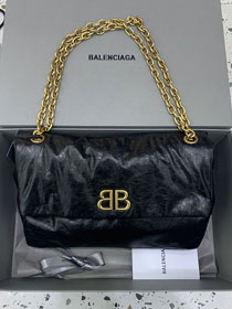 Balenciaga original calfskin monaco medium bag 7659452 black	