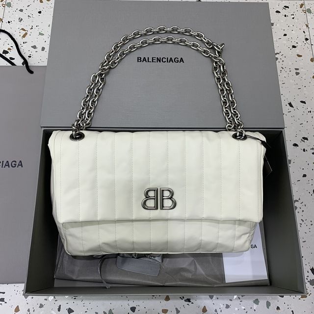 Balenciaga original calfskin monaco medium bag 7659452 white