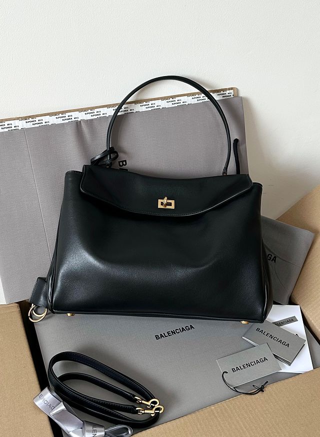 Balenciaga original calfskin rodeo large handbag 7897442 black