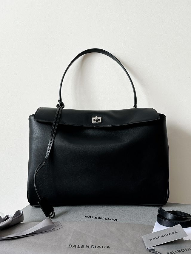 Balenciaga original calfskin rodeo large handbag 7897442 black