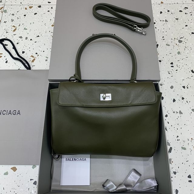 Balenciaga original calfskin rodeo small handbag 7897792 green