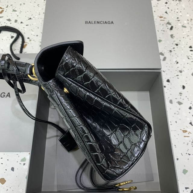 Balenciaga original crocodile calfskin rodeo mini handbag 7954562 black