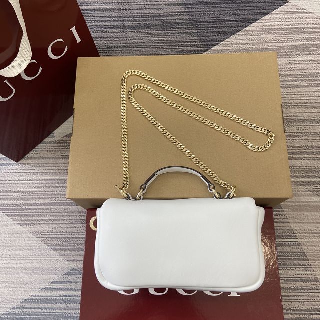 GG original calfskin milano mini top handle bag 806017 white