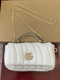 GG original lambskin milano mini top handle bag 806017 white