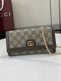 GG original canvas wallet on chain 772309 brown