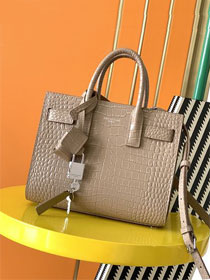 YSL original crocodile calfskin small sac de jour bag 392035 beige