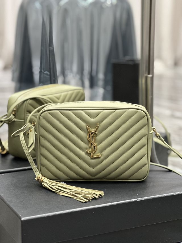 YSL original calfskin lou camera bag 520534 green