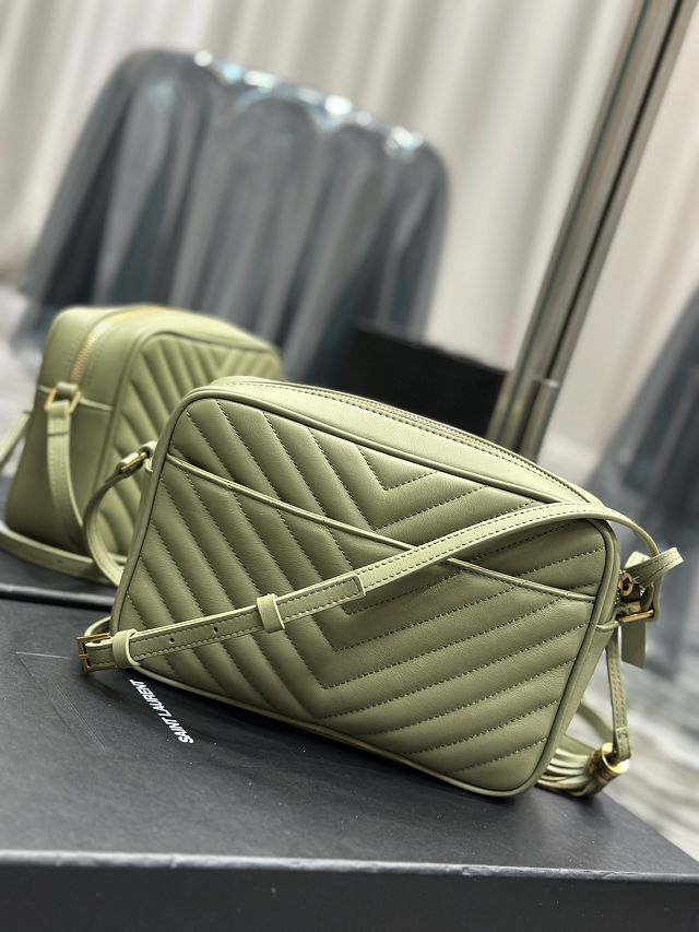 YSL original calfskin lou camera bag 520534 green