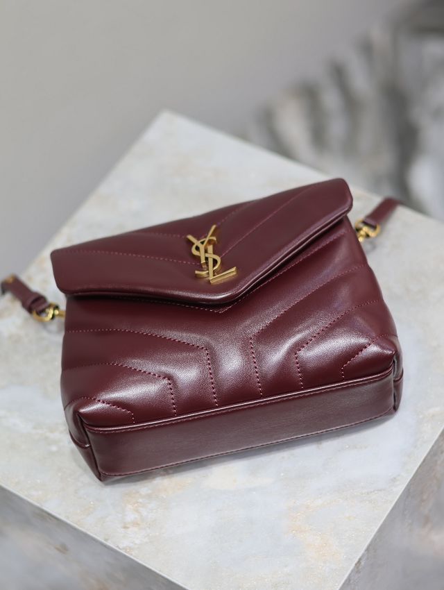 YSL original calfskin loulou mini bag 467072 bordeaux