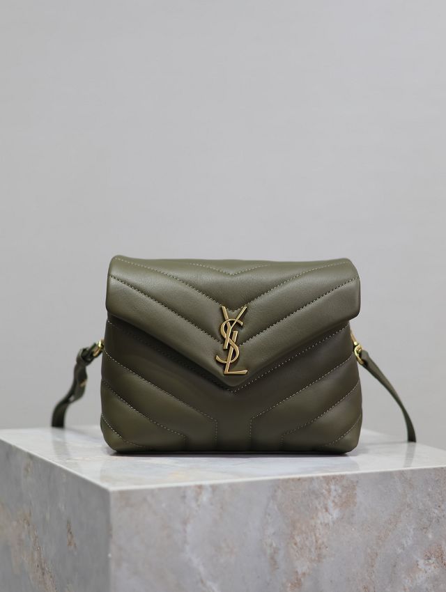 YSL original calfskin loulou mini bag 467072 dark green