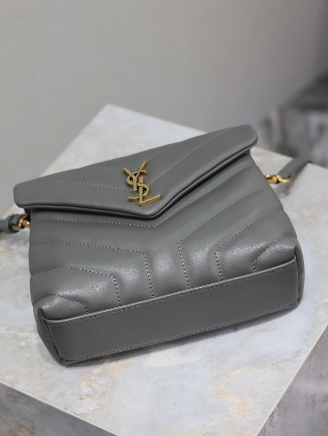 YSL original calfskin loulou mini bag 467072 grey