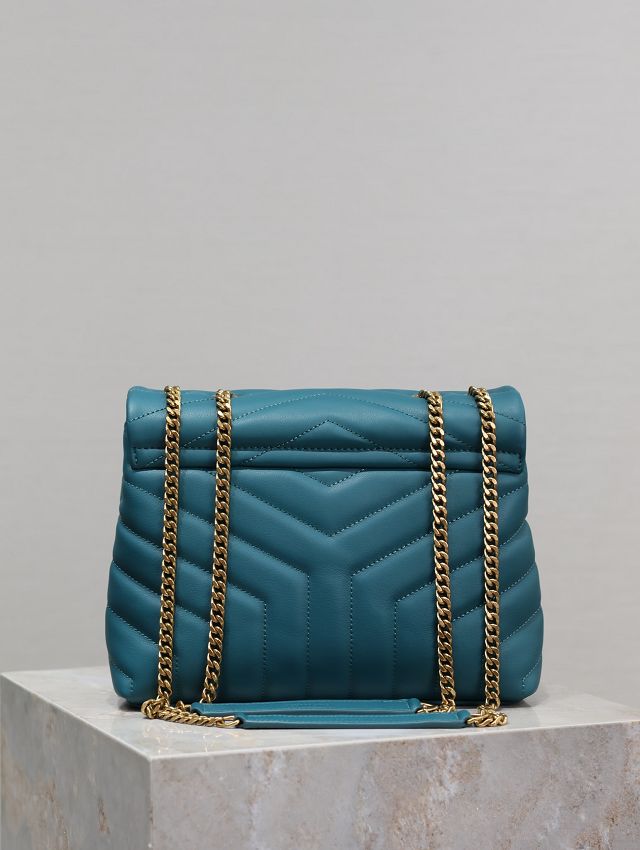 YSL original  calfskin loulou small bag 494699 blue