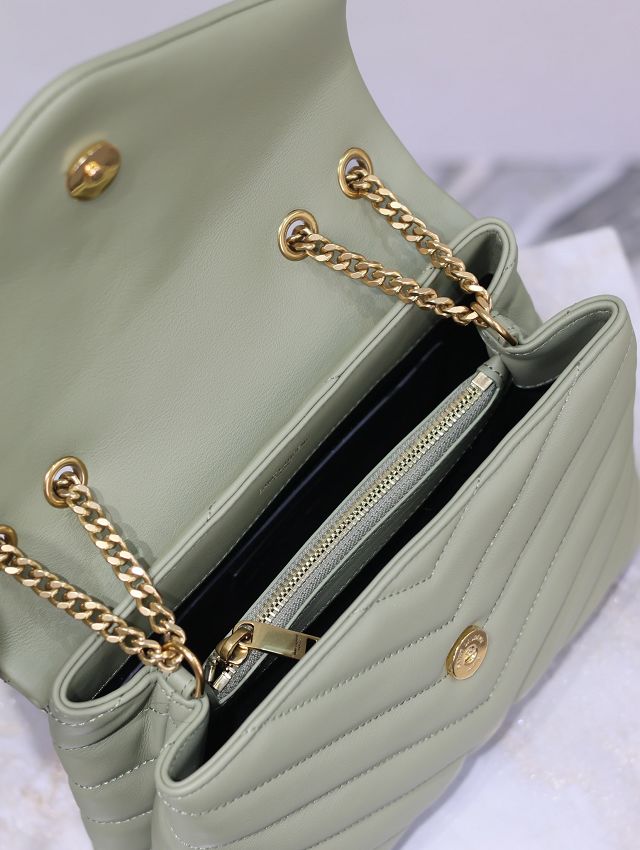 YSL original  calfskin loulou small bag 494699 green