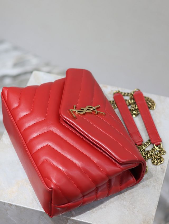 YSL original  calfskin loulou small bag 494699 red