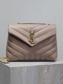 YSL original  calfskin loulou small bag 494699 rose beige