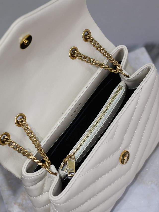 YSL original  calfskin loulou small bag 494699 white