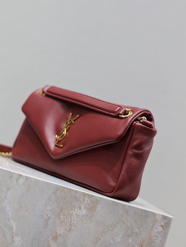 YSL original lambskin calypso small bag 734153 bordeaux