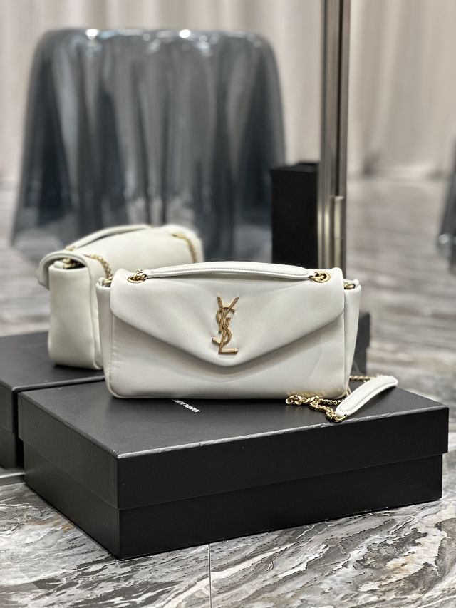 YSL original lambskin calypso small bag 734153 white