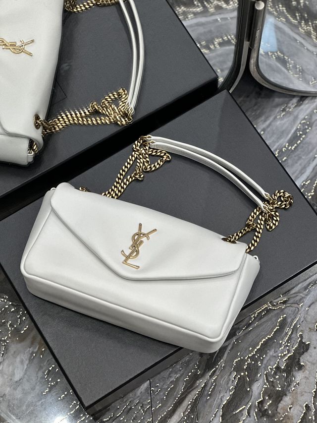 YSL original lambskin calypso small bag 734153 white