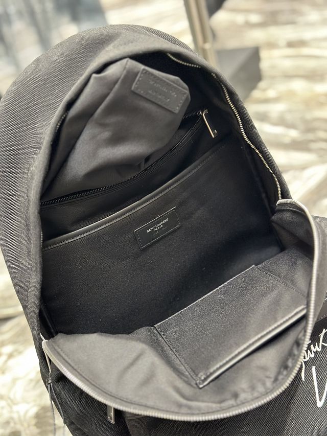 YSL original nylon canvas large city backpack 326865 black