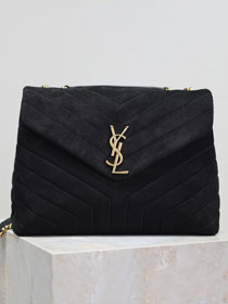 YSL original suede calfskin loulou medium bag 487216 black