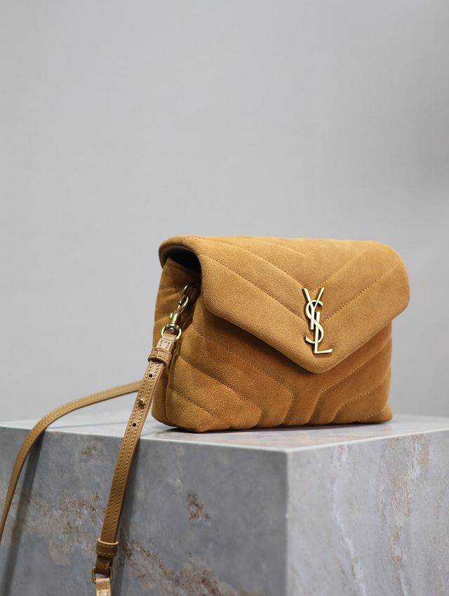 YSL original suede calfskin loulou mini bag 467072 brown