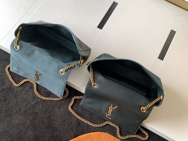 YSL original suede calfskin reversible medium kate bag 553804 dark green